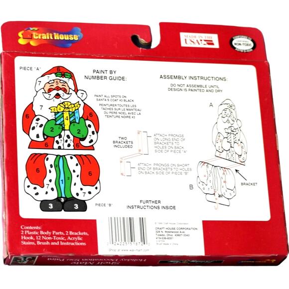 Holiday Time Santa Shelf Mate Craft Kit Stocking Hanger to Assemble and Paint - Picture 2 of 2
